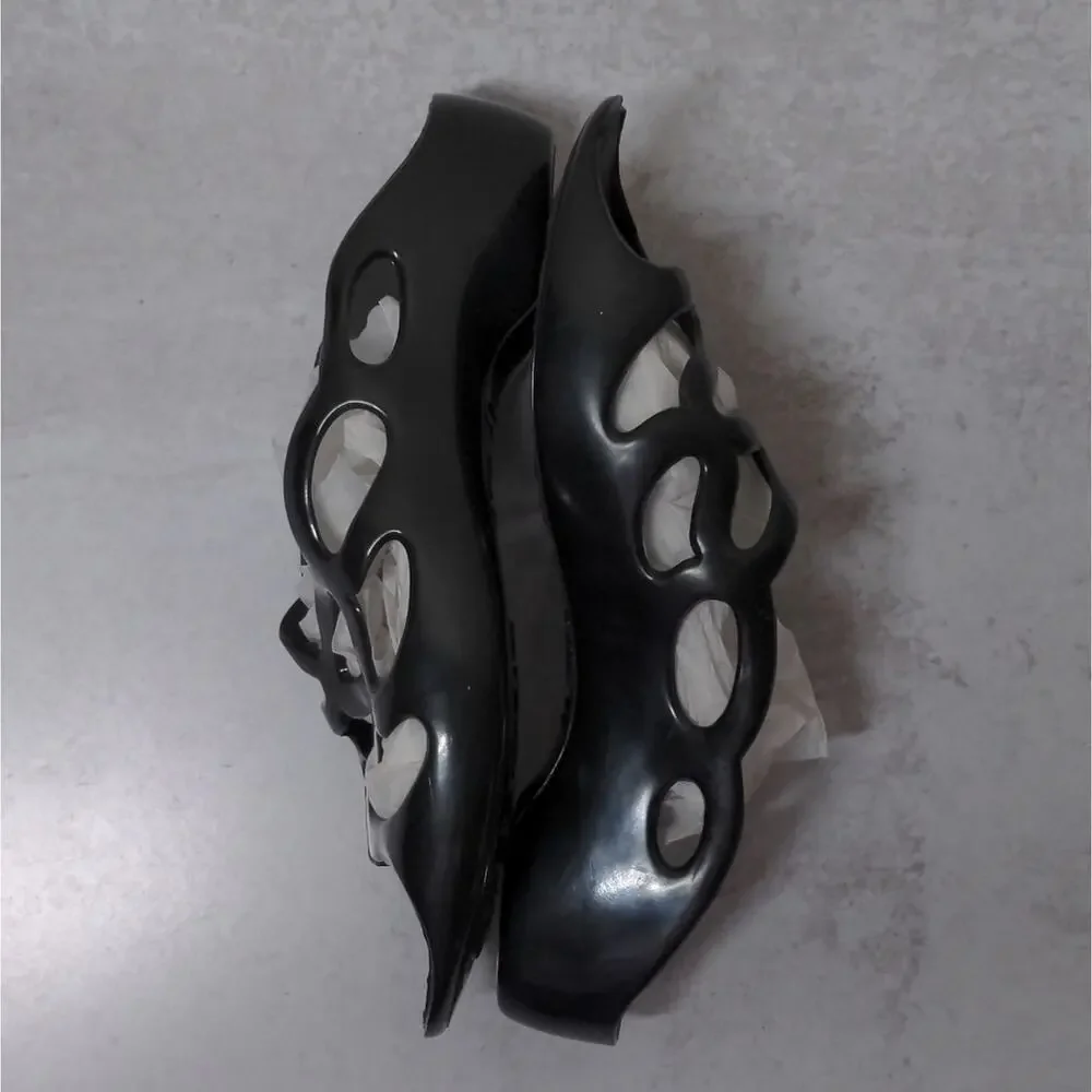 Pokhara by Borg Black Y2K Slip-on Jelly Sandals - Size 35/2; 36/3 (see meas)